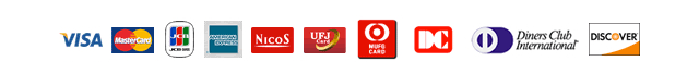 VISA, Master, AMEX, JCB, NICOS, UFJ, MUFG, DC, Diners, DISCOVER