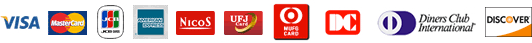 VISA, Master, AMEX, JCB, NICOS, UFJ, MUFG, DC, Diners, DISCOVER